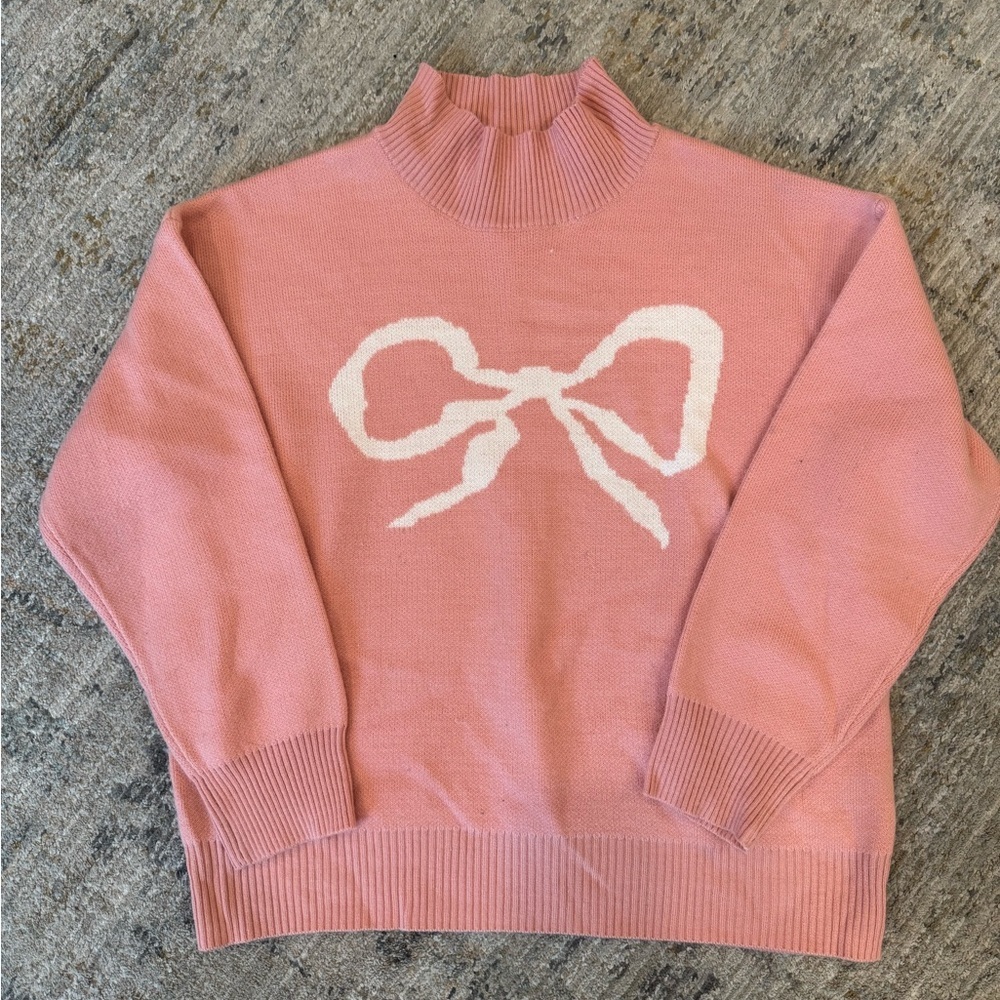 SHEIN Pink Bow Sweater Size 10